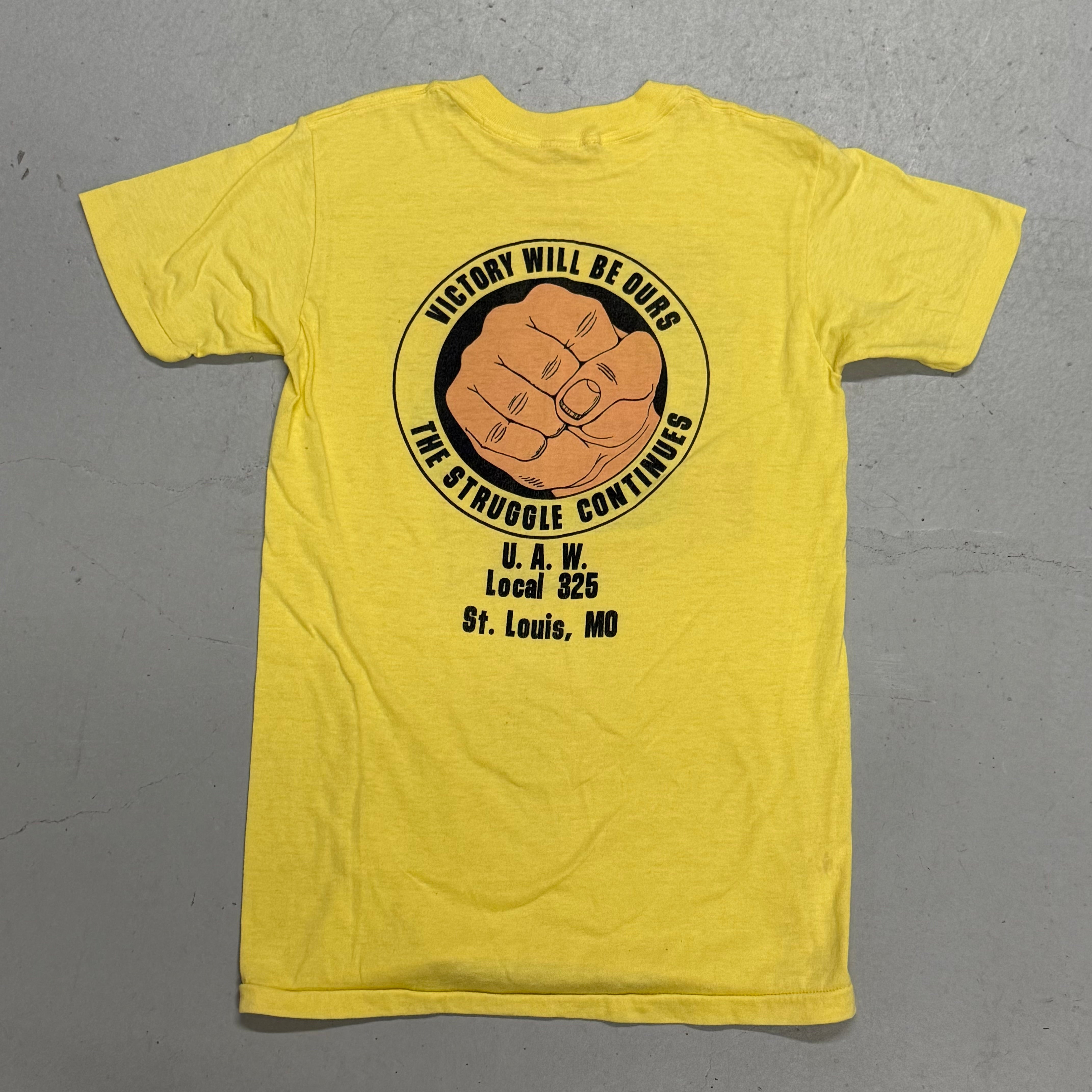 Rare 1980s Political Union Protest Shirt with Nelson Mandela