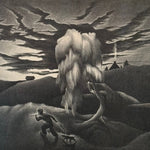 Bernard Steffen WPA Era Print Titled “Sundown” - Limited Edition - Rare 1930s WPA Artwork - Signed Lithograph Art - Intense Farm Scene
