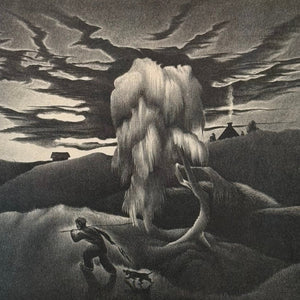 Bernard Steffen WPA Era Print Titled “Sundown” - Limited Edition - Rare 1930s WPA Artwork - Signed Lithograph Art - Intense Farm Scene