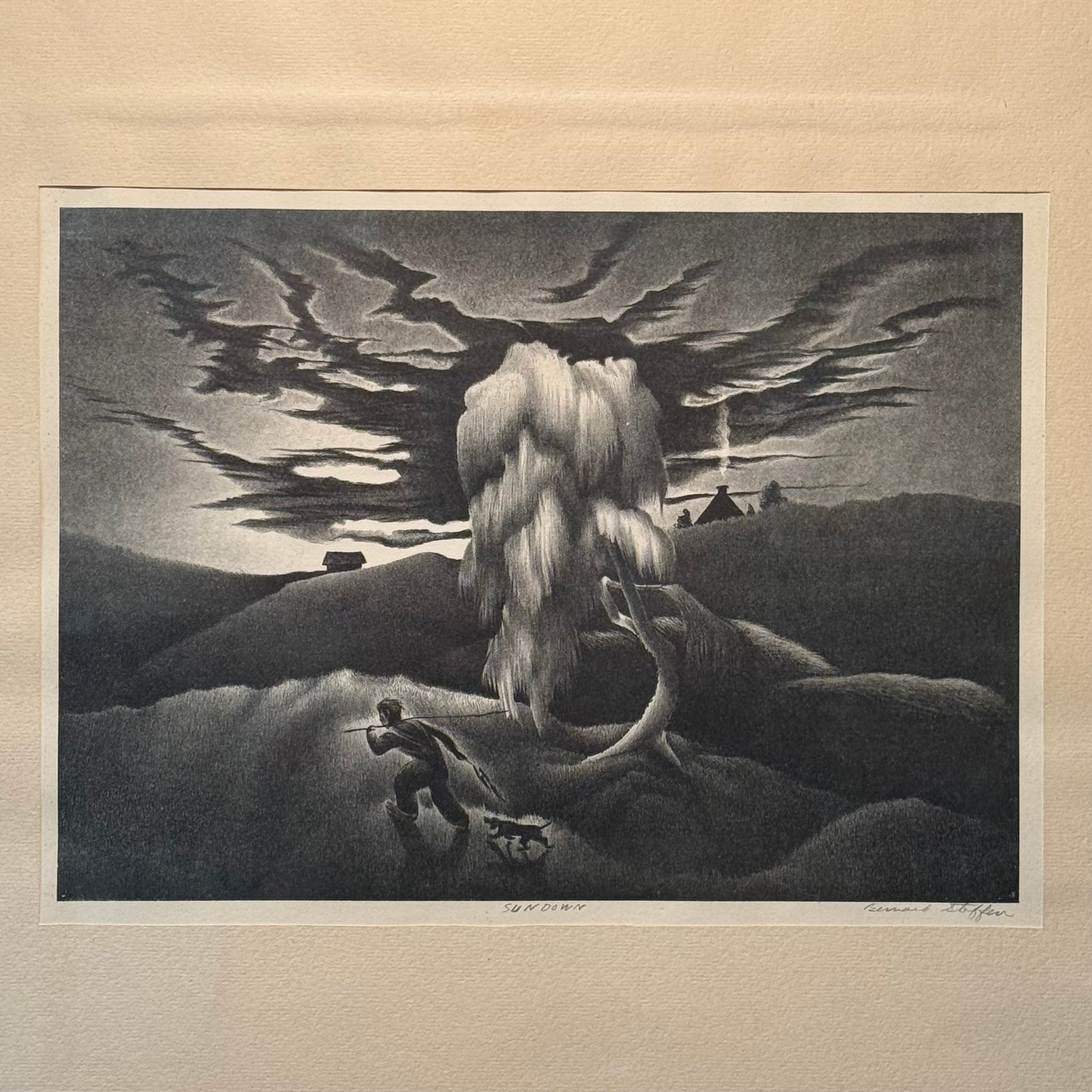 Bernard Steffen WPA Era Print Titled “Sundown” | Limited Edition