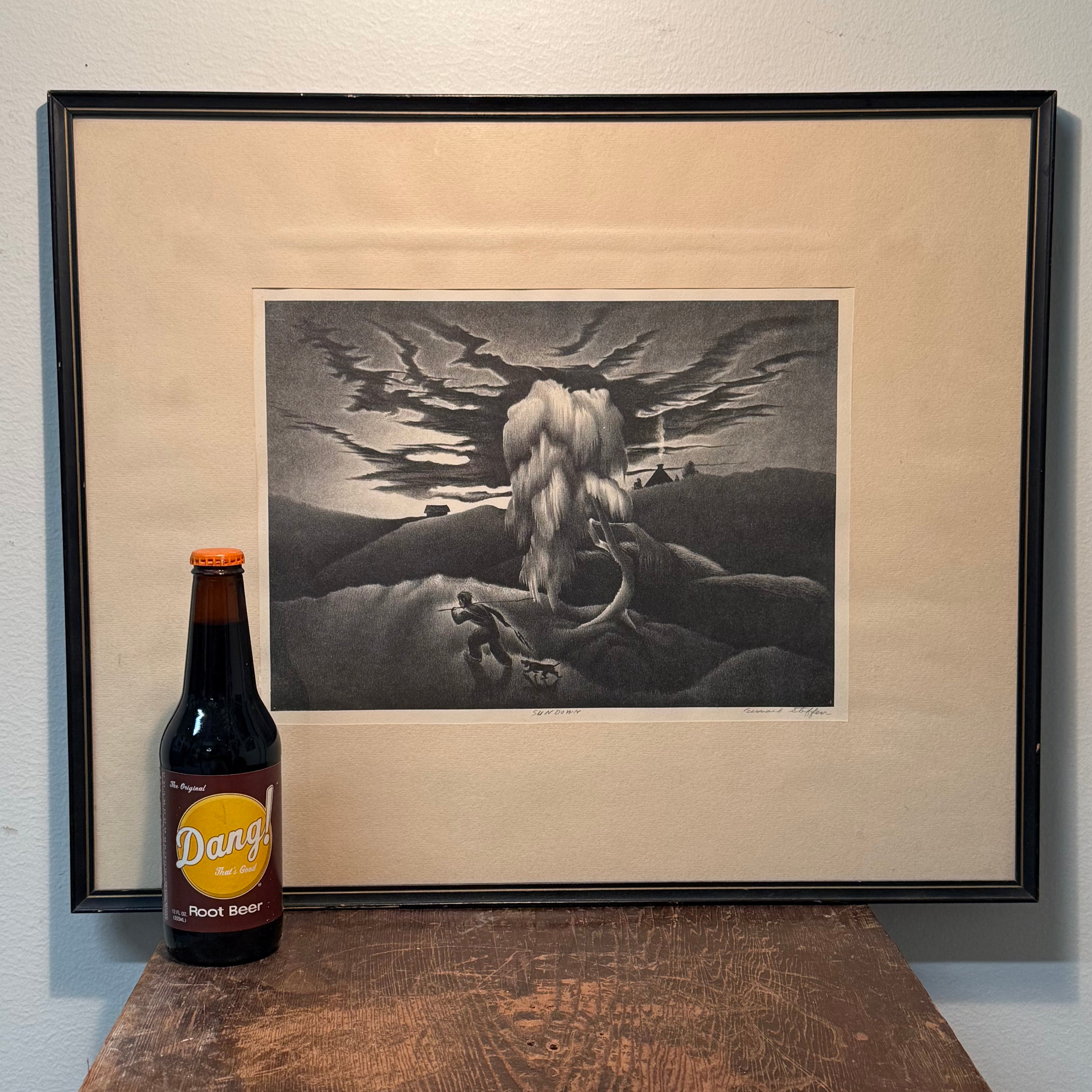 Bernard Steffen WPA Era Print Titled “Sundown” | Limited Edition