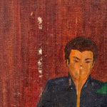 1960s Lynchian Mood Painting of Bar and Pool Game | David Lynch