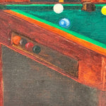 1960s Lynchian Mood Painting of Bar and Pool Game | David Lynch