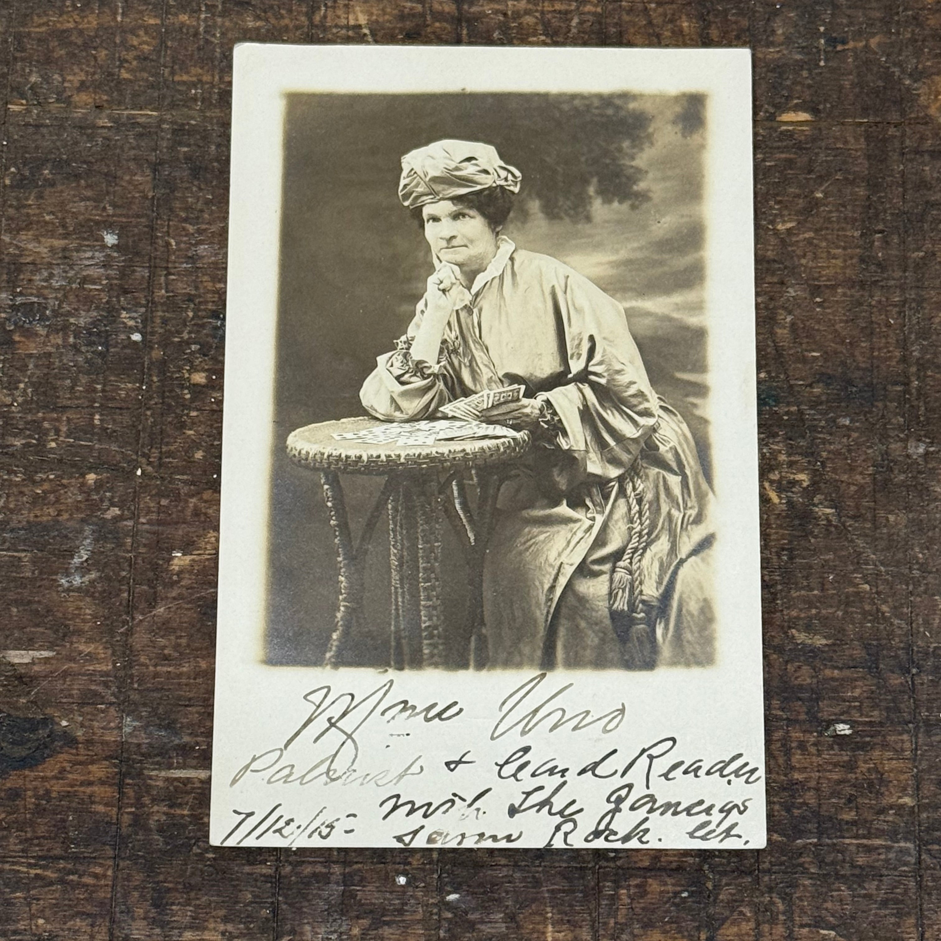 Antique Palm Reader RPPC with Handwritten Details and Cards