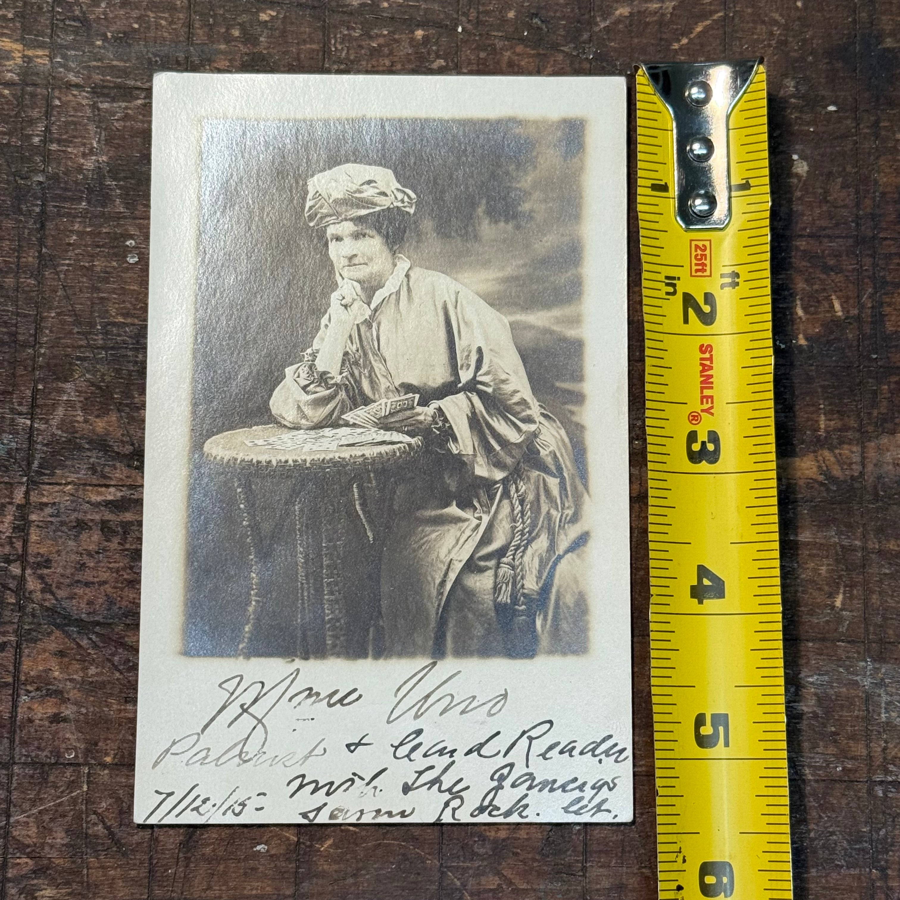 Antique Palm Reader RPPC with Handwritten Details and Cards