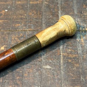 18th Century Bludgeon Malacca Cane with Bone Handle