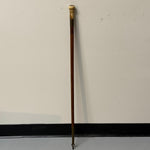 18th Century Malacca Cane with Detailed Brass Top Ferrule