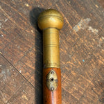 18th Century Malacca Cane with Detailed Brass Top Ferrule