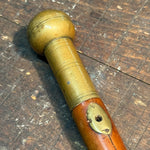 18th Century Malacca Cane with Ornate Brass Top and Ferrule - 1700s Walking Stick - Rare Cobblestone Canes - Great Patina - Gentleman - 33”