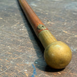18th Century Malacca Cane with Detailed Brass Top Ferrule