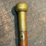 18th Century Malacca Cane with Detailed Brass Top Ferrule