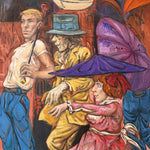 1940s Expressionist Bohemian Artwork on Board | 50” x 30”