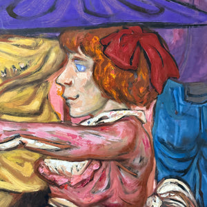 1940s Expressionist Bohemian Artwork on Board | 50” x 30”