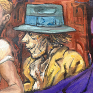 1940s Expressionist Bohemian Artwork on Board | 50” x 30”