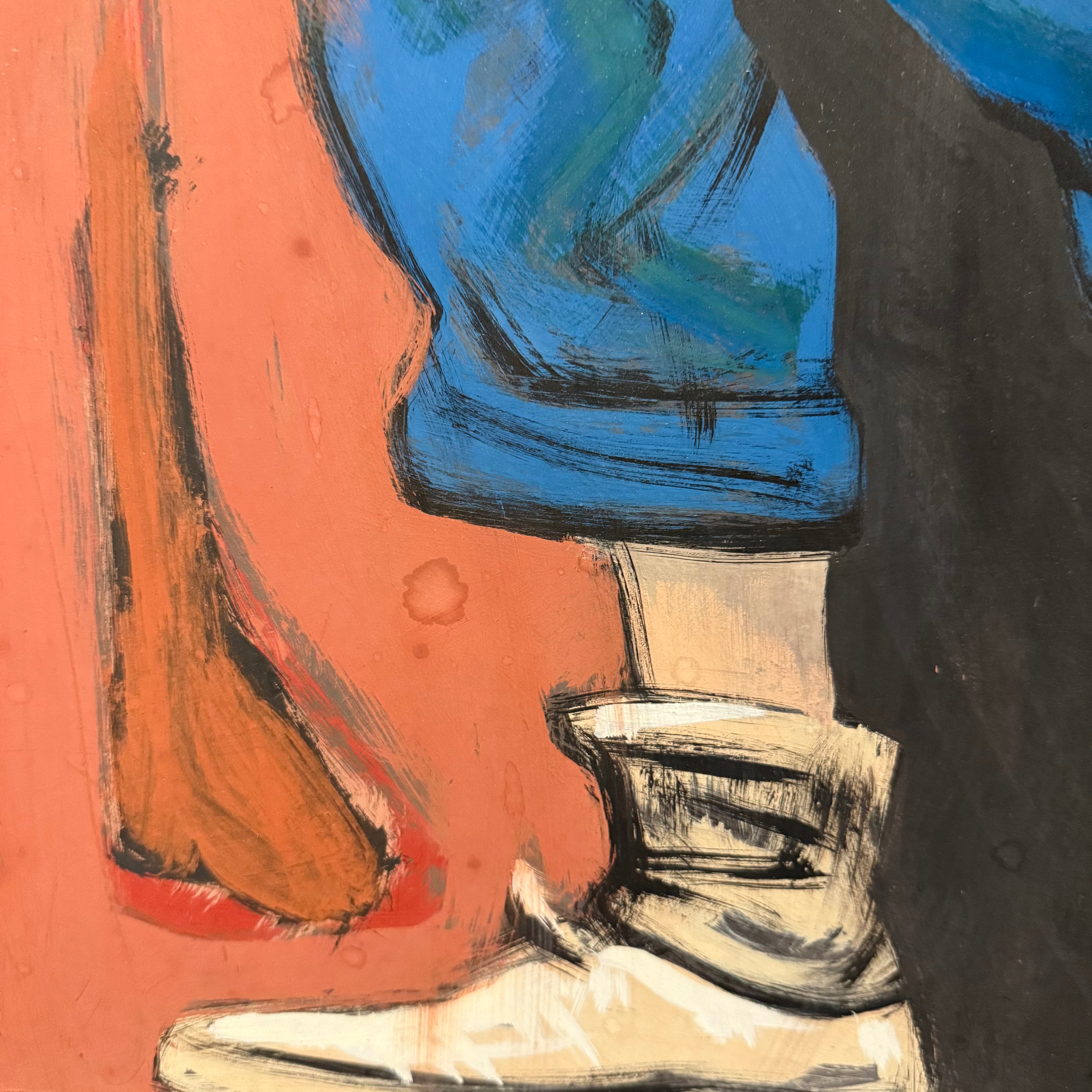 1940s Expressionist Bohemian Artwork on Board | 50” x 30”