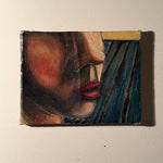 1950s Expressionist Painting of Female Stylized Profile | 12” x 9”