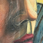 1950s Expressionist Painting of Female Stylized Profile | 12” x 9”