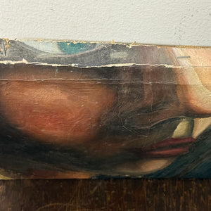 1950s Expressionist Painting of Female Stylized Profile | 12” x 9”