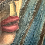 1950s Expressionist Painting of Female Stylized Profile | 12” x 9”