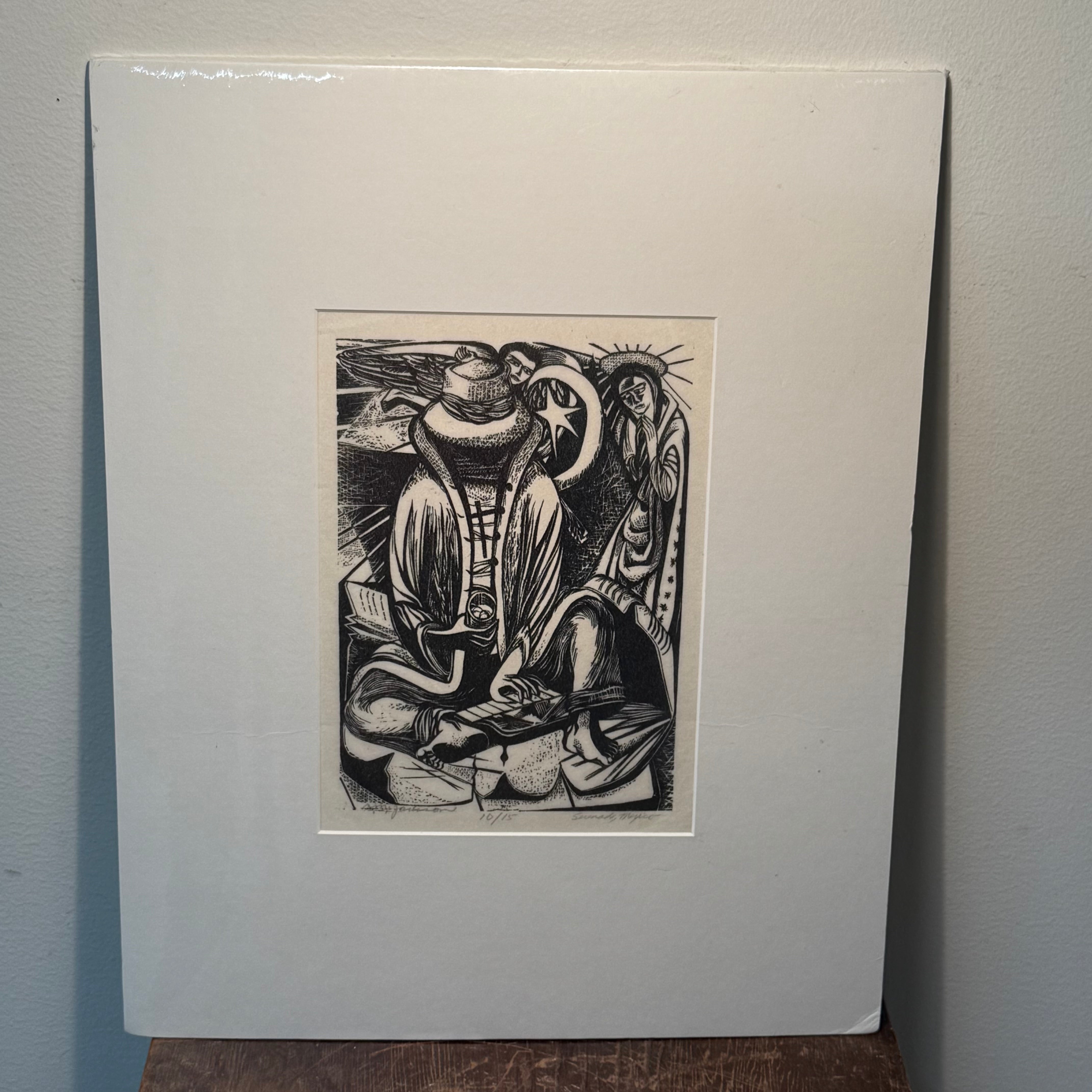 Billy Morrow Jackson Woodcut Print “Serenade, Mexico” | 10 of 15