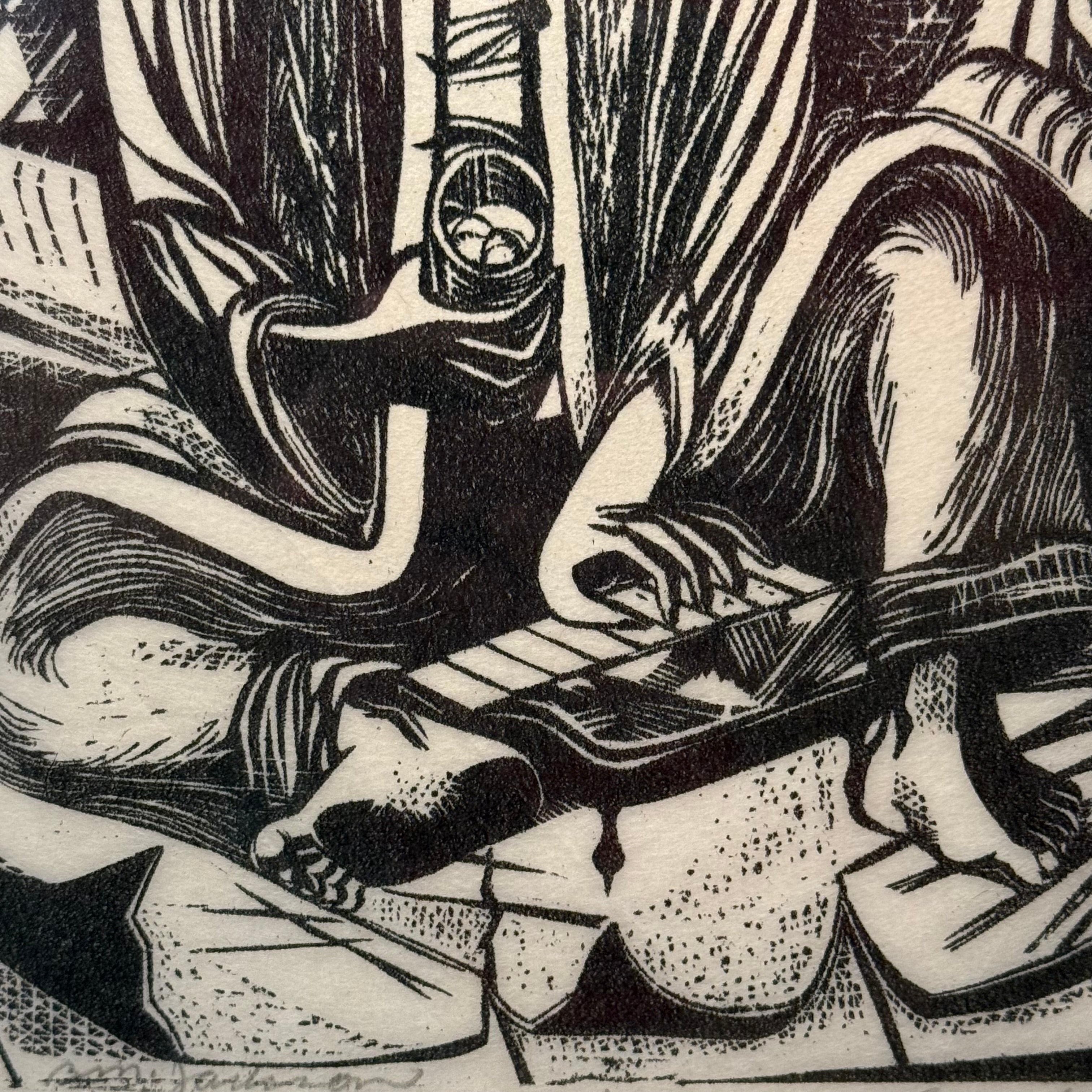 Billy Morrow Jackson Woodcut Print “Serenade, Mexico” | 10 of 15
