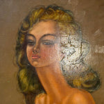 1950s Nude Painting of Stylized Woman by Elias Zoumis