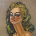 1950s Nude Painting of Stylized Woman by Elias Zoumis