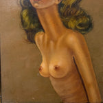 1950s Nude Painting of Stylized Woman by Elias Zoumis