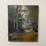 Early 1900s Fly Fishing Painting in River Landscape | Signed 1908