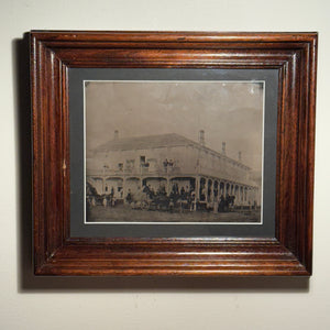 Antique Mammoth Tintype of Globe Hotel in Alpena Michigan - 9” x 7” -  Lumber Era Historic Architecture -Rare 19th Century Landscape -Framed