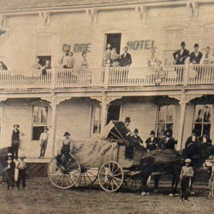 Antique Mammoth Tintype of Globe Hotel in Alpena Michigan