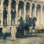 Antique Mammoth Tintype of Globe Hotel in Alpena Michigan