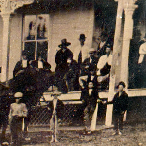 Antique Mammoth Tintype of Globe Hotel in Alpena Michigan