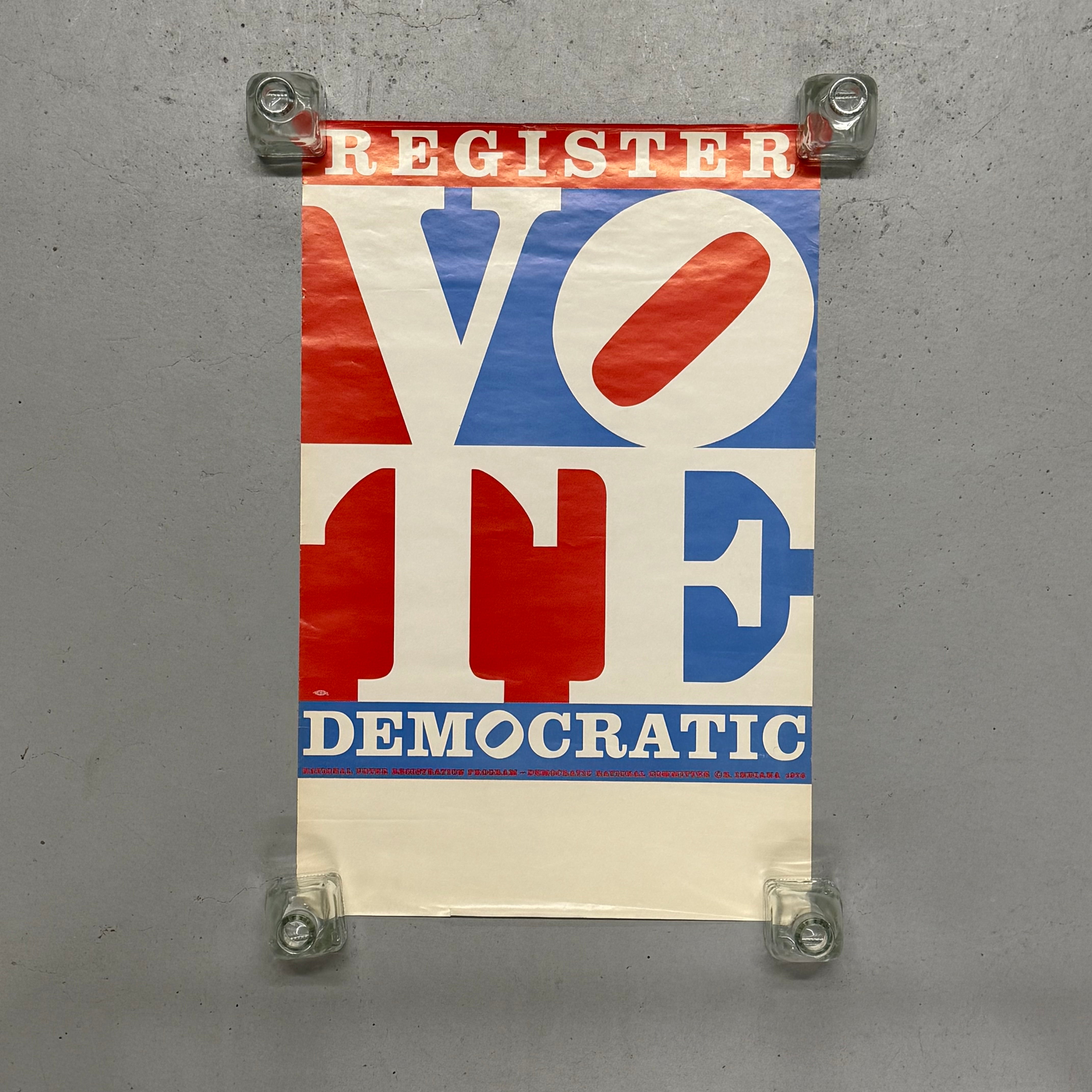 Robert Indiana VOTE Democratic Poster 1976 - Pop Art Political Memorabilia Americana Graphic Design - Mid Century Modern Wall Art - Rare Cool