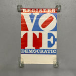 Robert Indiana VOTE Democratic Poster 1976 - Pop Art Political Memorabilia Americana Graphic Design - Mid Century Modern Wall Art - Rare Cool