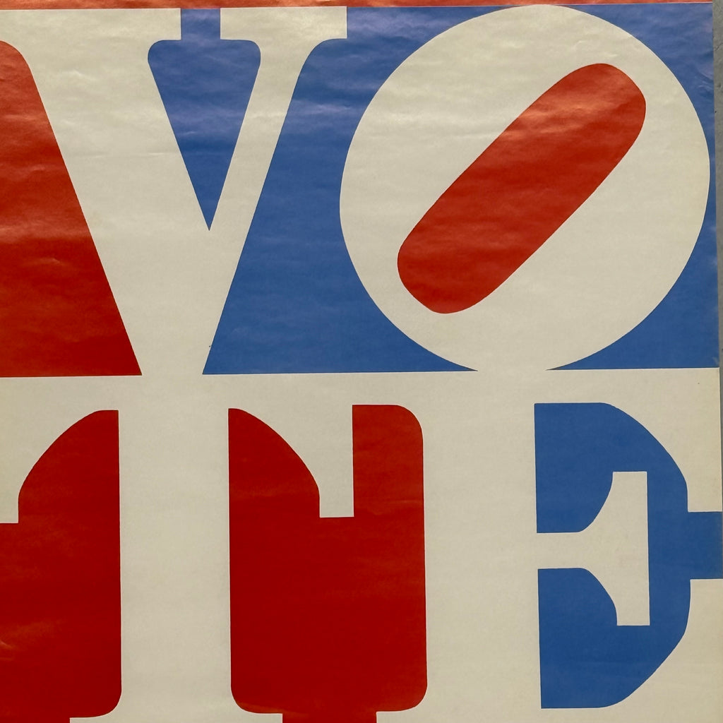 Robert Indiana VOTE Democratic Poster 1976 - Pop Art Political Memorabilia Americana Graphic Design - Mid Century Modern Wall Art - Rare