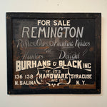 Antique Remington Hardware Sign for Burhans & Black Inc.