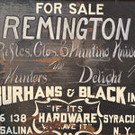 Antique Remington Hardware Sign for Burhans & Black Inc. | 1920s Industrial Relic