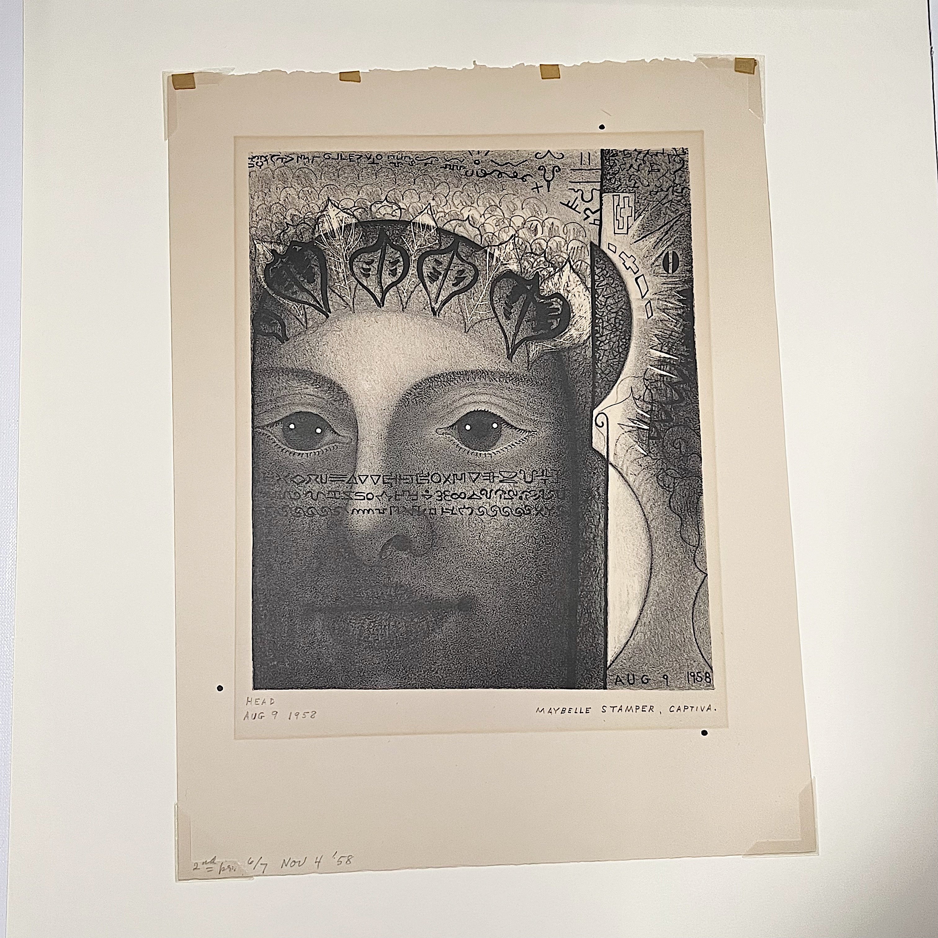 Maybelle Stamper Lithograph entitled "Head" 6/7 | 1958