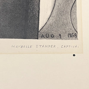 Maybelle Stamper Lithograph entitled "Head" 6/7 | 1958