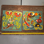 1950s Parisian Abstract Surrealist Art Brut Paintings | Cobra Style Art