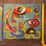 1950s Parisian Abstract Surrealist Art Brut Paintings | Cobra Style Art