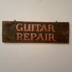Pre-War Guitar Repair Trade Sign | 1930s Folk Art