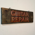Pre-War Guitar Repair Trade Sign | 1930s Folk Art