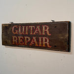 Pre-War Guitar Repair Trade Sign | 1930s Folk Art