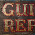 Pre-War Guitar Repair Trade Sign | 1930s Folk Art