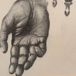 Vintage Anatomical Hand Sketch Charcoal Drawing | Dark Academia