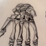 Vintage Anatomical Hand Sketch Charcoal Drawing | Dark Academia