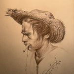 1950s Social Realism Portrait of Worker in Anger | Mid-Century Character Study | Signed Mystery Artist | Cool Decor