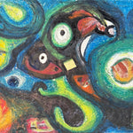 1950s Parisian Abstract Surrealist Art Brut Painting | CoBrA